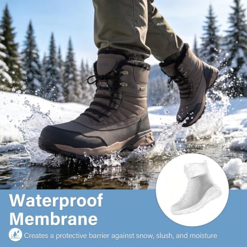 Men's Waterproof Winter Snow Boots Insulated Lightweight