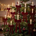 Baquler 24pcs Flameless Christmas Tree Taper Candles, LED Bow Lights Remote