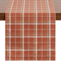 Softalker Fall Checkered Tartan Table Runner, Orange, 13 x 90 Inch