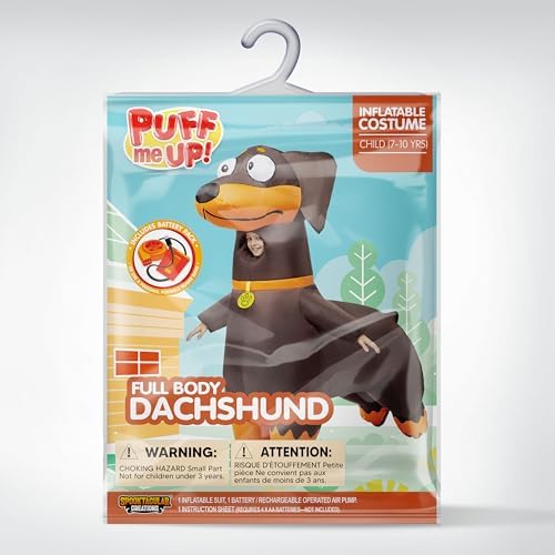 Spooktacular Creations Inflatable Dachshund Costume for Kids, Blow Up Dog Costume, Inflatable Dog Suit for Halloween Party