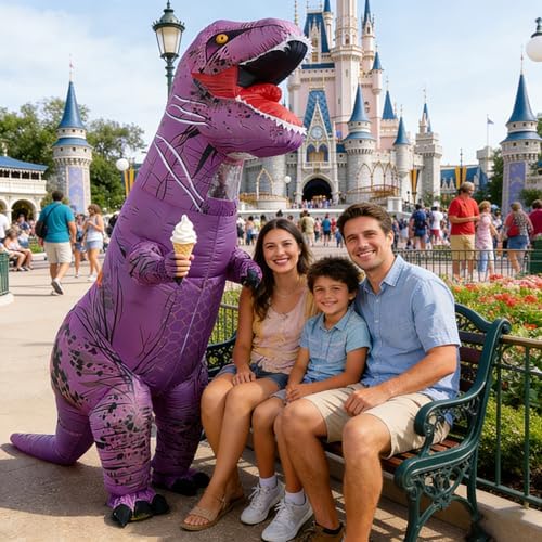 Funny Inflatable Dinosaur Costume for Adult and Kids,Blow Up Dinosaur Costume for Halloween Cosplay Party