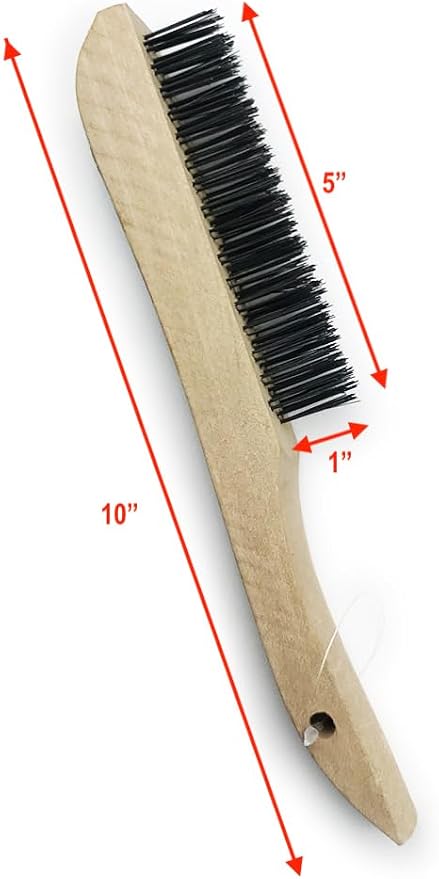 JOUNJIP 4 Multi-Purpose Shoe Handle Wire Scratch Brushes with Black Oil Tempered Steel