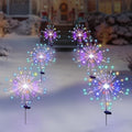 Solar Garden Firework Lights Outdoor Waterproof 6 Pack, 120 LED Sparklers, Colorful, for Patio, Backyard, Sidewalk, Christmas, Parties