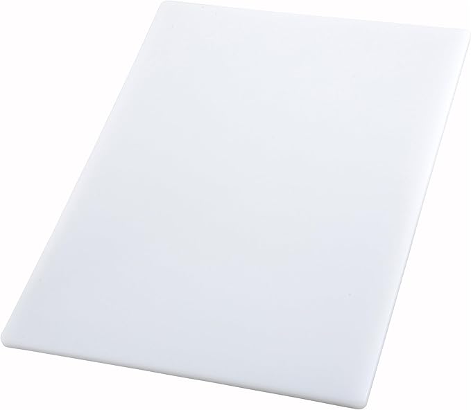Winco CBWT-1218 Cutting Board, 12 by 18 by 1/2-Inch, White | Dishwasher safe, Stain resistant, Minimizes dulling, Great for Charcuterie, Cheese, Appetizers and Buffet Displays