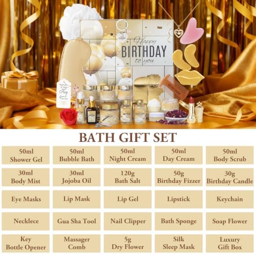 24Pcs Birthday Gifts - Happy Birthday Presents Bath Spa Gift Set for Women