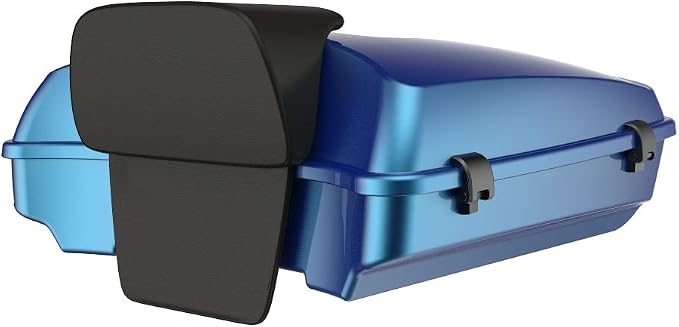 Advanblack Road Glide Tour Trunk Pack Daytona Blue Razor Tour Trunk Pack Backrest Pad for '97-'25 Harley Touring Road King Street Glide Electra Glide CVO models
