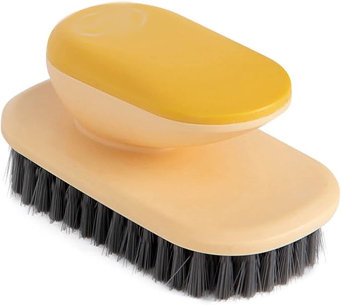 Household Cleaning Brushes Laundry Brush with Handle Flexible Washing Scrub Soft Hair Cleaning Clothes Cleaner Household Tools(Yellow)