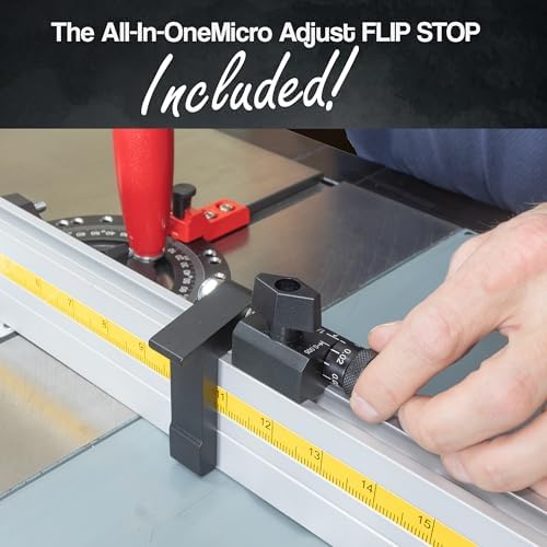 Precision Miter Gauge • Fence & Zero Play Bar • Micro Adjust Flip Stop