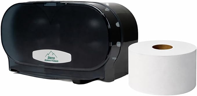 Sierra Hygiene Little Big Roll 2-Ply Toilet Paper Roll 3.5" x 420’ (1,260 Sheets) with 6” diameter - 24/Case - Compatible ONLY with Sierra Hygiene Dispensers