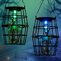 Scary Solar Halloween Decorations Hanging Ghost Skeleton Set of 2