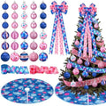 Sosation 34 Pcs Blue Pink Hawaiian Christmas Tree Decor Complete Set