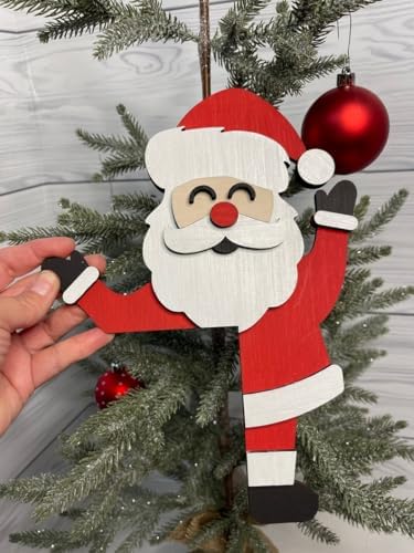 Christmas Door Topper Holiday Home Decor Funny Snowman Santa Claus Top Door Frame Corner Sign Decorations, Windows Walls DIY Craft for Christmas Party Ornament (Santa Claus 2)