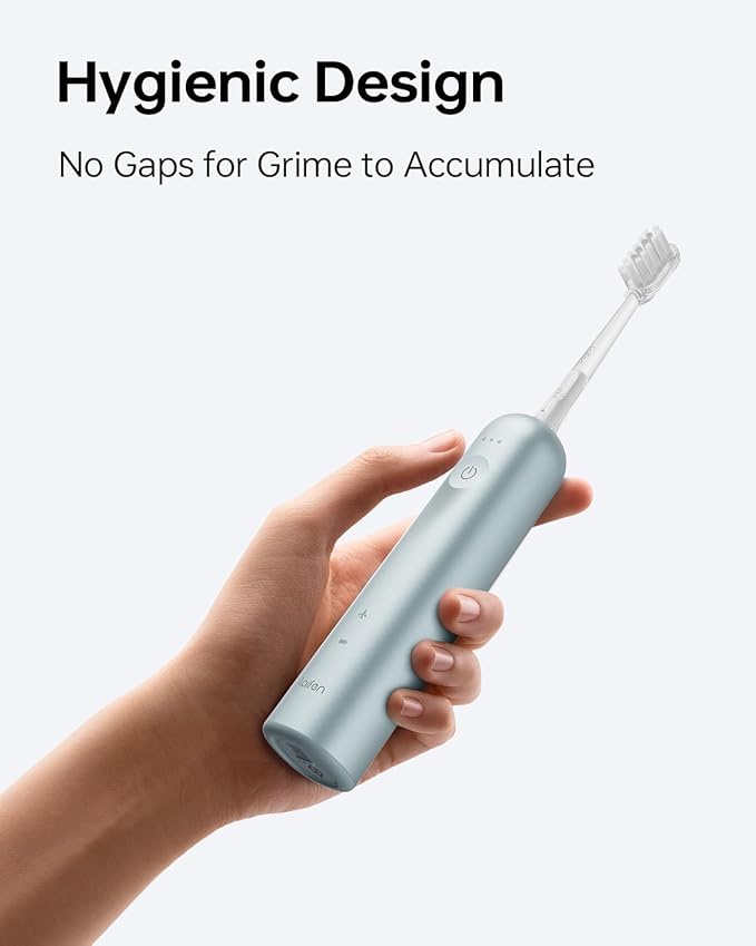 Laifen Wave Electric Toothbrush, Oscillation & Vibration Sonic Electric Toothbrush for Adults with 3 Brush Heads, IPX7 Waterproof Magnetic Rechargeable Travel Powered Toothbrush (Blue Aluminum Alloy)