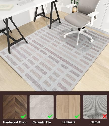 chakme Office Chair Mat for Hardwood Floor, 72"x48" Easy Glide Computer Desk Mat Protector for Rolling Chair Under Desk Rug Nonslip Backing, Machine Wash, (Plaid)