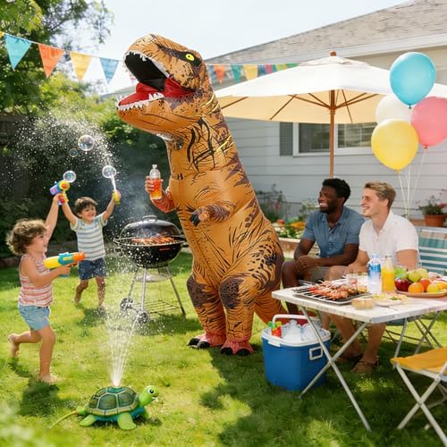 Funny Inflatable Dinosaur Costume for Adult and Kids,Blow Up Dinosaur Costume for Halloween Cosplay Party