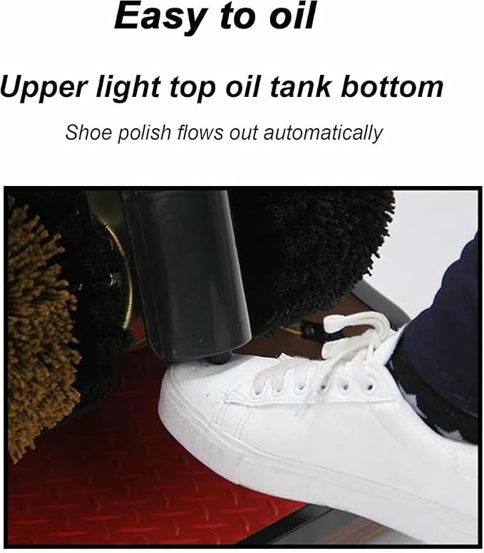 Electric Shoe Shine Polisher, Commercial Automatic Shoe Polishing Machine with Double Combination Brush for Hotel Entrance Hall