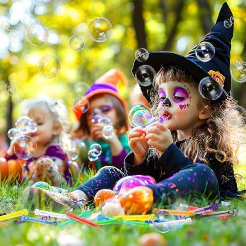 400PCS Halloween Party Favor, Bubble Wands for Kids, Trick or Treat Toys