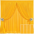 4 Panels Marigold Backdrop Curtain for Parties Wrinkle Free Photo Curtains Backdrop Drapes Fabric Decoration for Wedding Birthday Party Baby Shower 20ft(W) x 10ft(H)