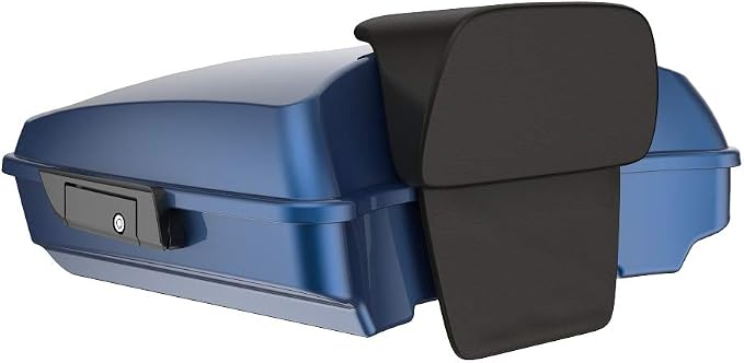 Advanblack Road Glide Tour Trunk Pack Dark Blue Pearl Razor Tour Trunk Pack Backrest Pad for '97-'25 Harley Touring Road King Street Glide Electra Glide CVO models