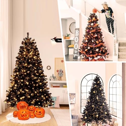 4ft Black Prelit Artificial Christmas Tree,Arbol de Navidad Fake Xmas Tree