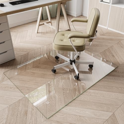 Koonmi Glass Chair Mat for Carpet, 30"x48" Thick Office Chair Mat