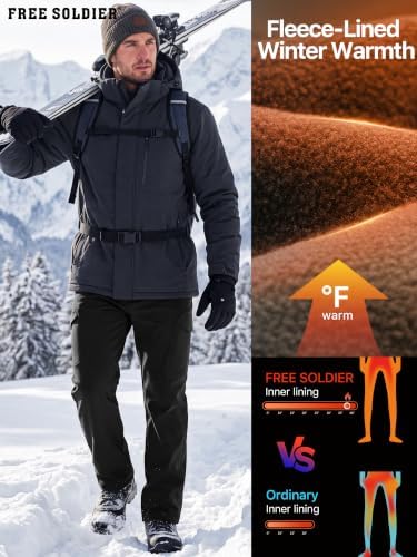 FREE SOLDIER Men's Outdoor Softshell Snow Ski Pants