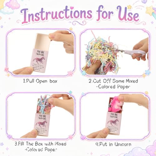25 Sets Positive Gifts Unicorn Support Party Favors with Boxes