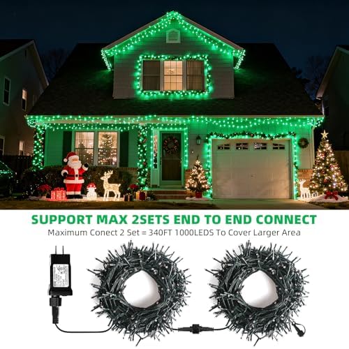 500 LED Green Christmas Lights Christmas Tree Lights Outdoor