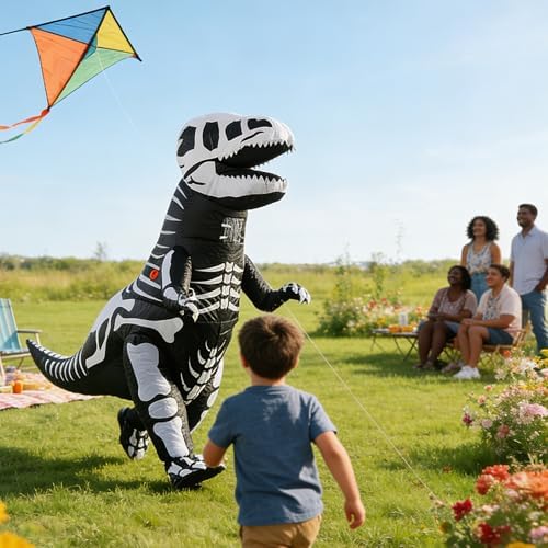 Funny Inflatable Dinosaur Costume for Adult and Kids,Blow Up Dinosaur Costume for Halloween Cosplay Party