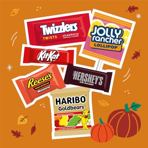 HERSHEY'S Miniatures Assorted Flavored, Halloween Candy Bulk Bag, 31.55 oz (100 Pieces)