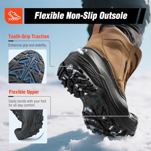 Men's Snow Boots, Insulated Waterproof Winter Duck Boots