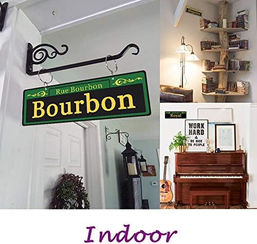 Mardi Gras Decorations 8 Set, Duplex Printed New Orleans Street Signs with 8x Metal Chains, PVC Made Mardi Gras Ornaments for Room Decor, Carnival Party Table Ornaments Tree Decoration, 4 x 12 Inch