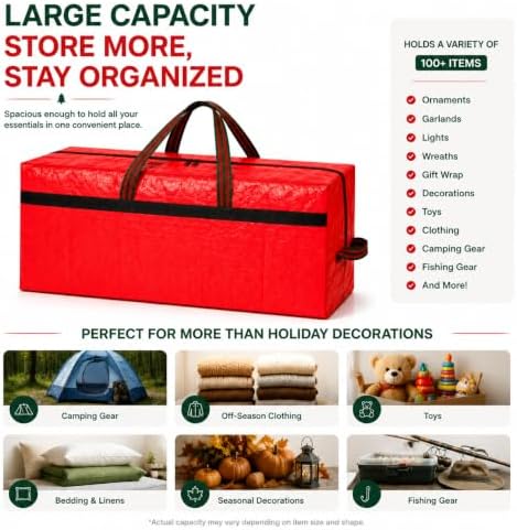 WFK 2 Pack 7FT Christmas Tree Storage Bag Waterproof Tree Bag Red