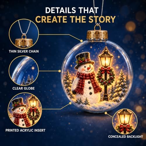6 Pack Lighted Christmas Ball Ornaments with Concealed LED Wire