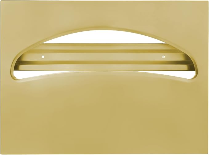 Stardrix Stainless Steel Toilet Seat Cover Dispenser, Wall Mount Single or 1/2 Fold Large Capacity Toilet Seat Covers Holder for Commercial and Residential, Brushed Gold