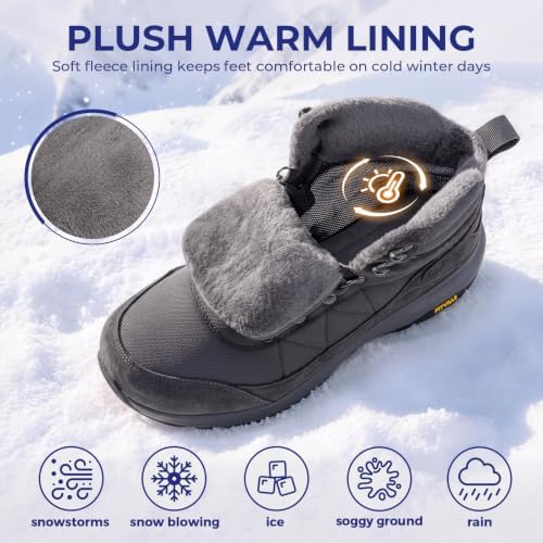 FitVille Extra Wide Winter Boots for Men, Water Repellent Snow Boots