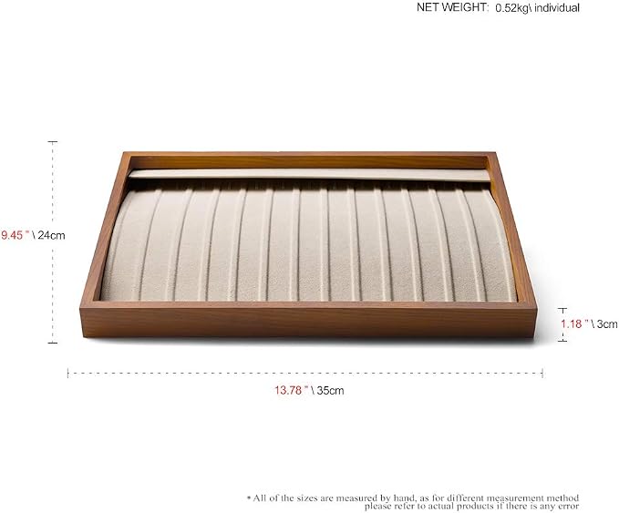 Oirlv Wood 13 Grids Necklace/Bracelet/Pendant Display Tray Jewelry Drawer Organizer Stackable Jewelry Trays (Creamy-white)