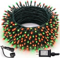 Dazzle Bright Red and Green Christmas String Lights, 300 LED 100 FT Connectable Waterproof String Lights Green Wire with 8 Modes, Xmas Vintage Decorations for Indoor Outdoor Party Yard Garden Decor