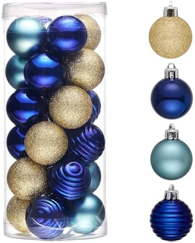 Valery Madelyn Small Christmas Tree Decorations Ball Ornaments 24ct 1.57"