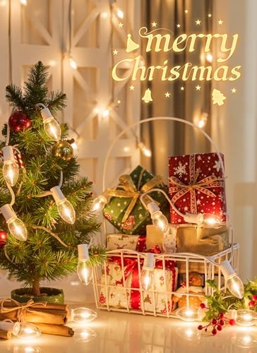 Vintage C9 Christmas Lights Outdoor, 50FT 50 LED String Lights Warm White