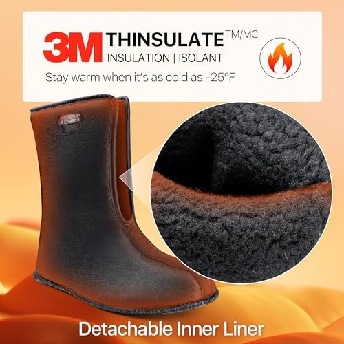 FREE SOLDIER Men's Waterproof Winter Shell Snow Boots with Removable Liner