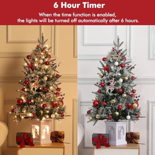 3ft Pre-Lit Artificial Mini Christmas Tree Set of 2, 78 LED Lights