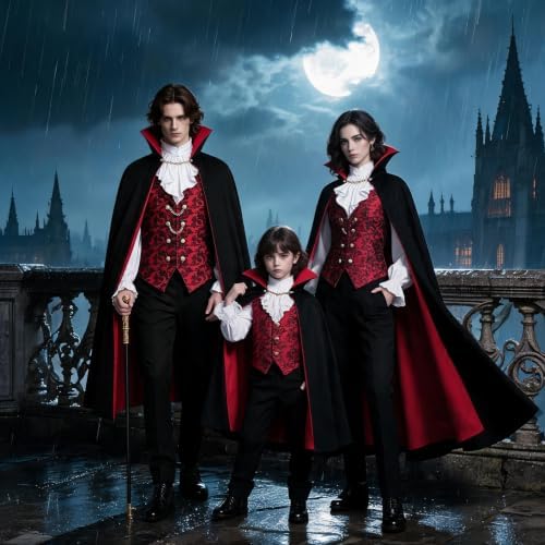 Adult Vampire Costume for Men Halloween Costumes Accessories Set