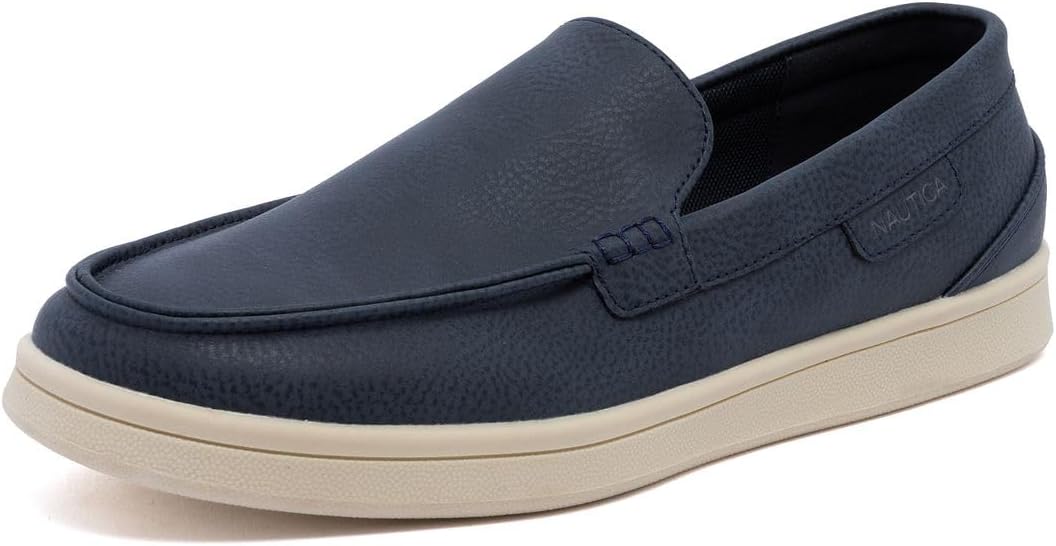 Nautica Men's Slip-On Loafers Casual Moc Toe Sneakers Boat Shoes Slipper for Men – Lightweight & Comfortable - Derwin