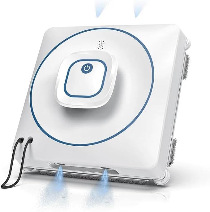 Window Cleaner Robot with 4 Cleaning Modes, 8000Pa Suction Dual Direction Auto-Spray Window Cleaner, Intelligent Path, Edge Detection, Remote Control, 15-Stage Anti-Fall System for Windows