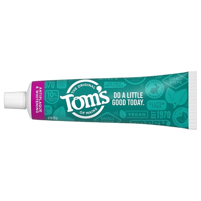 Tom's of Maine Antiplaque Plus Whitening Gel, Spearmint 4.7 oz (Pack of 3)3