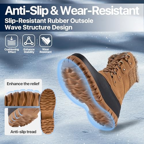FREE SOLDIER Women's Waterproof Winter Cold Weather Snow Boots for Women Outdoor Fashion Duck Boots Comfortable Insulated