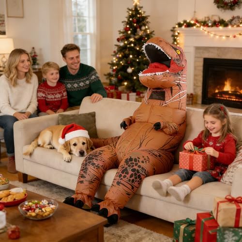 Funny Inflatable Dinosaur Costume for Adult and Kids,Blow Up Dinosaur Costume for Halloween Cosplay Party