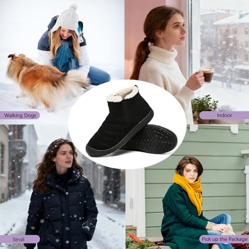 ZEENXIUYA Womens Snow Boots Comfortable Warm Fur Lined Winter Waterproof Flat Lace-Up Ankle Boots Outdoor Winter Booties