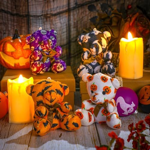 Haull 18 Pcs Halloween Stuffed Animals Plush Bears Bulk